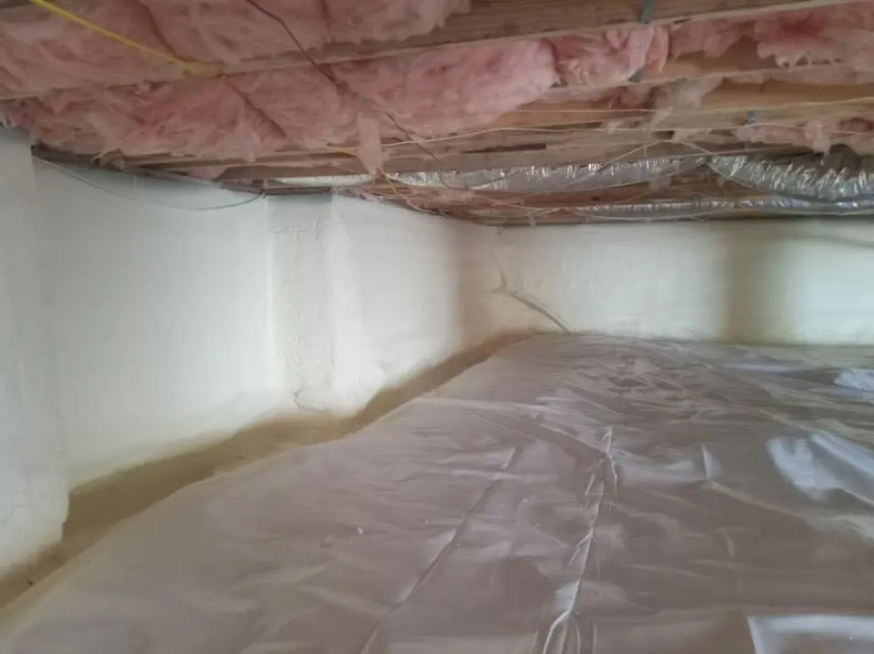 Crawl space encapsulation with closed-cell spray foam for Spray Foam Roofing in Crowley